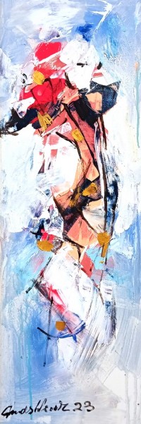 Mashkoor Raza, 12 x 36 Inch, Oil on Canvas, Abstract Painting, AC-MR-713